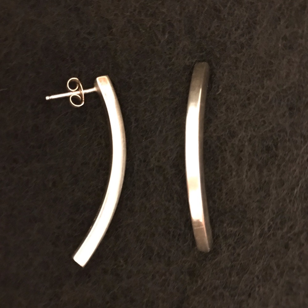 Sterling Silver Semicircle Earrings